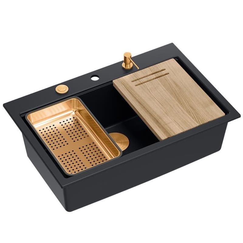 Quadron Quadron - Granitový drez MARC 110 WORKSTATION Black Meď HQM7650U7_PVDC1 6