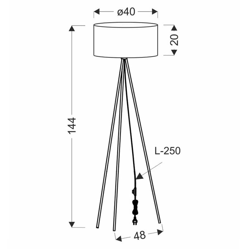 Stojaca lampa SHANTI čierna 1x40W E27 tienidlo vres 4