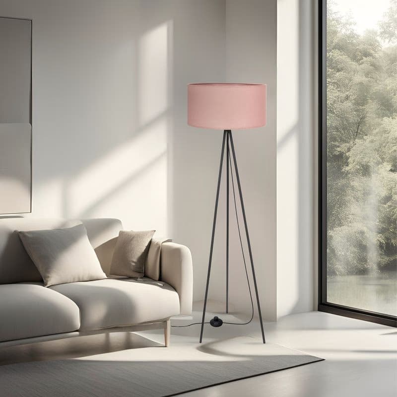Stojaca lampa SHANTI čierna 1x40W E27 tienidlo vres 5