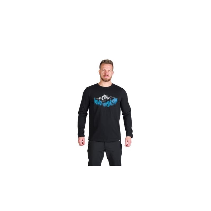 Pánske turistické tričko s dlhým rukávom NORTHFINDER STEWART-269black