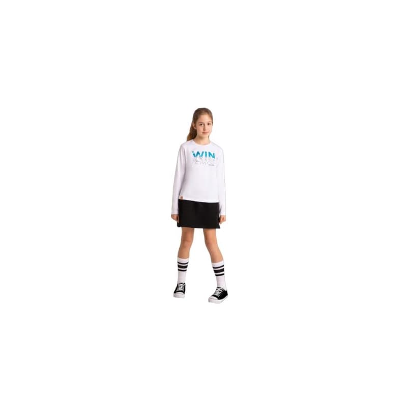 Dievčenské tričko s dlhým rukávom VOLCANO LONG L-WIN JUNIOR 100 WHITE