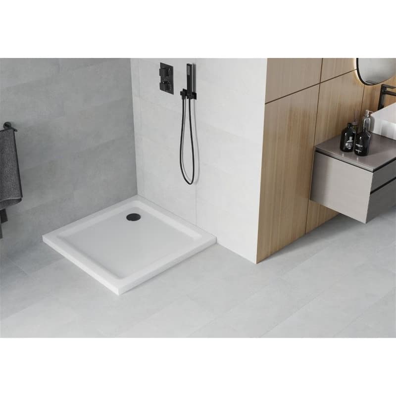MEXEN/S - Flat sprchová vanička štvorcová slim 100 x 100, biela + čierny sifón 40101010B 6
