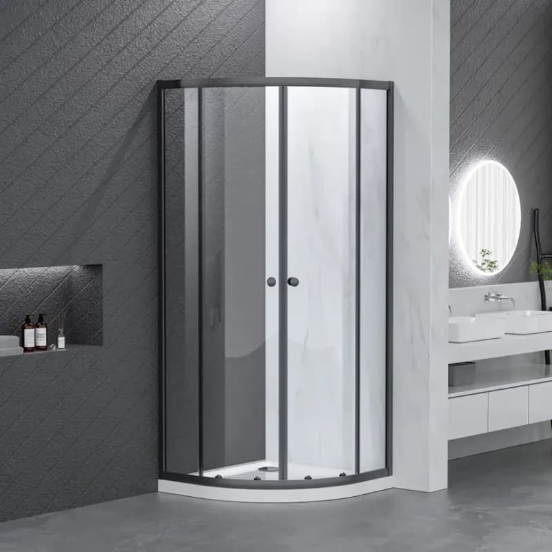 Sprchový kút polkruhový Uni 80x80x185 black 1