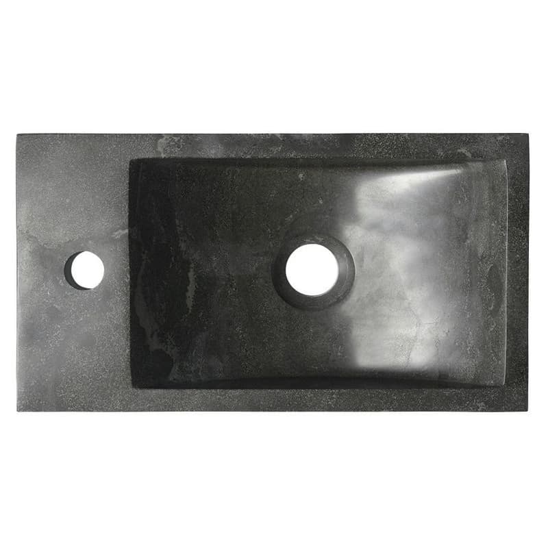 SAPHO - BLOK kamenné umývadlo 40x22cm, batéria vľavo, čierny Antracit 2401-38 3