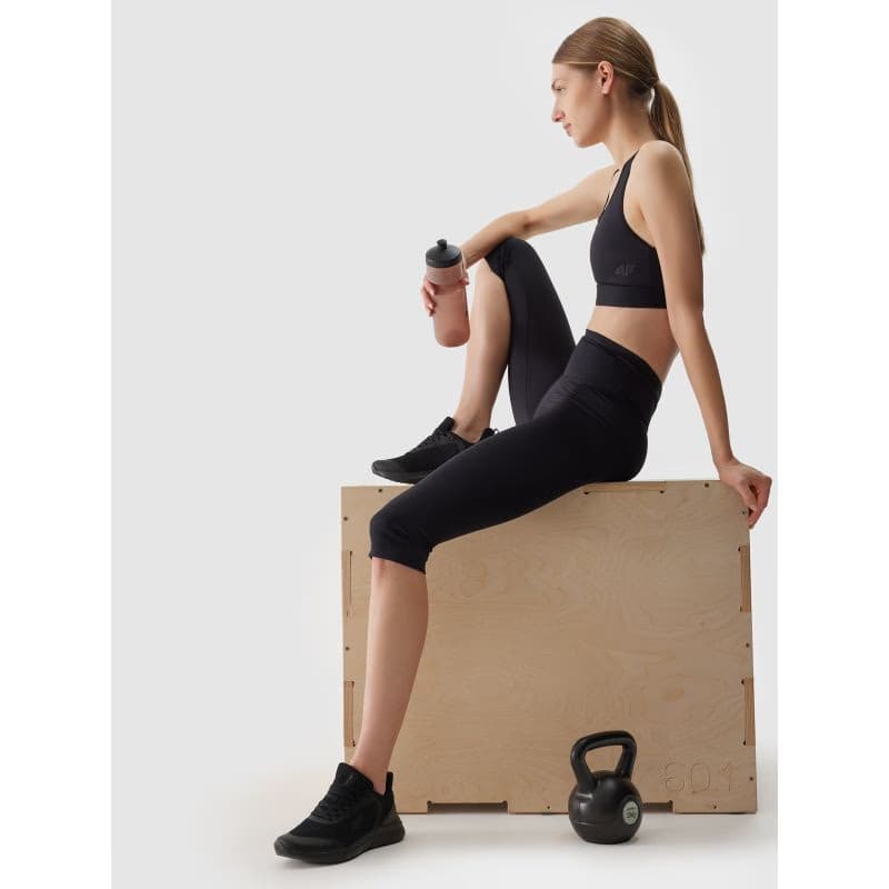 Dámske tréningové 3 4 nohavice 4F TIGHTS FNK-WSS24TFTIF187-20S-DEEP BLACK 4