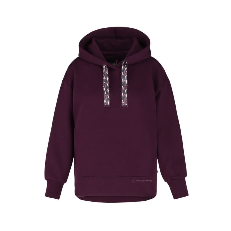 Dámska mikina s kapucňou VOLCANO B-ROSI-403-BURGUNDY 5