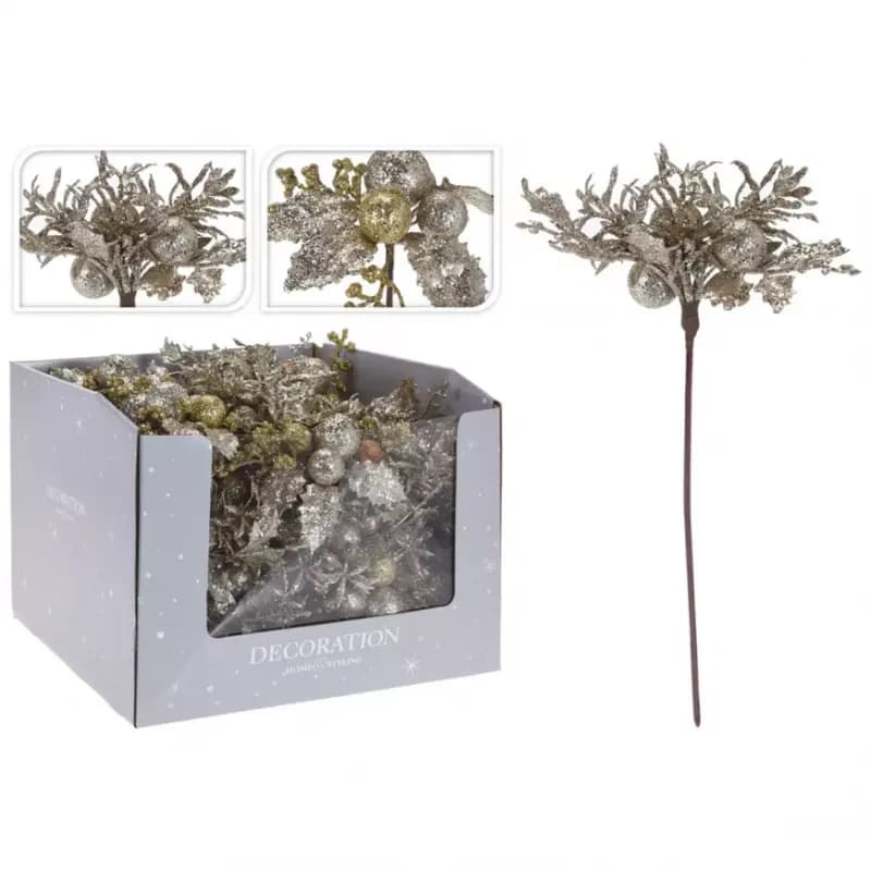 Kvet na drôtiku 20 cm champagne ABJ403040 1