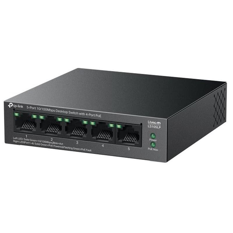TP-Link LS105LP Switch 1x LAN, 4x LAN s PoE, 41W 3