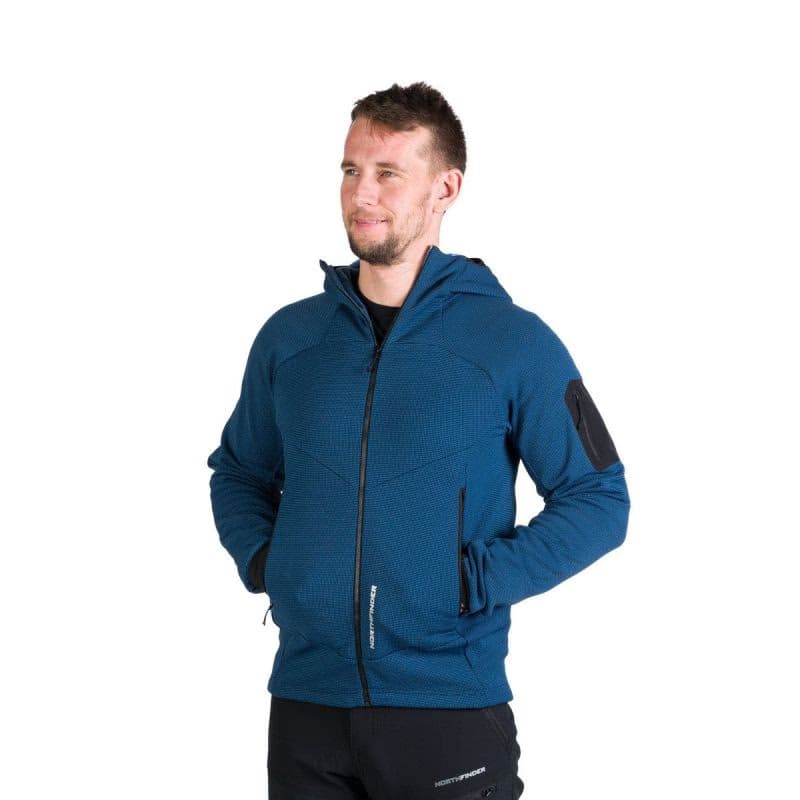 Pánska turistická mikina so zipsom NORTHFINDER GIOELE-282blueblack 2