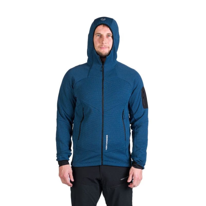 Pánska turistická mikina so zipsom NORTHFINDER GIOELE-282blueblack 3