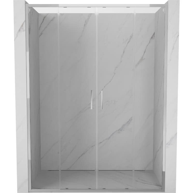 MEXEN/S - Exo dvojité posuvné sprchové dvere 140, transparent, chróm 8152-140-000-01-00 1