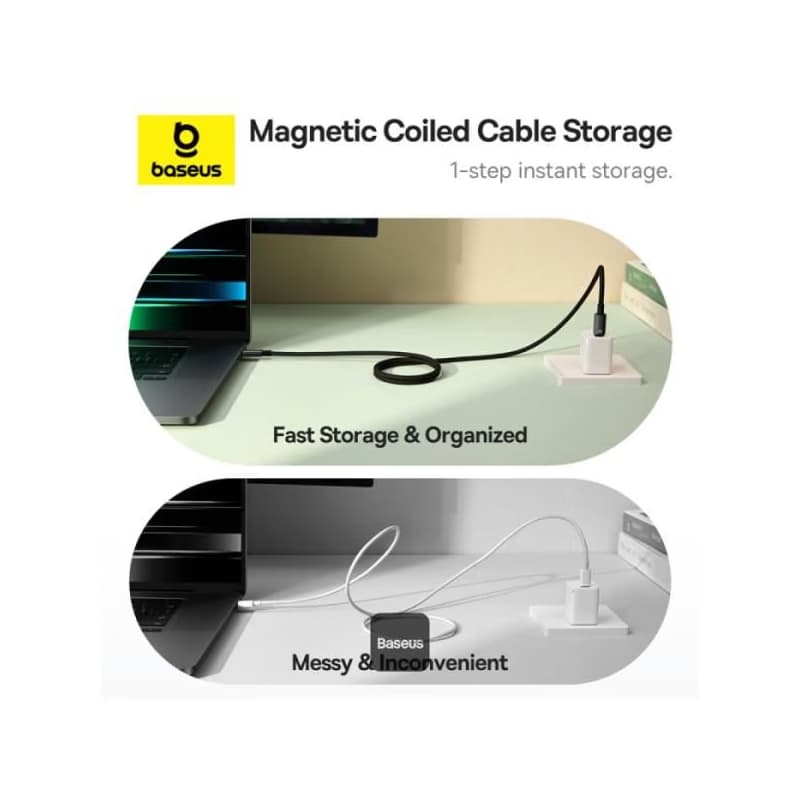 Baseus dátový magnetický kábel Tungsten Gold USB-C/USB-C 1m 100W čierny 3