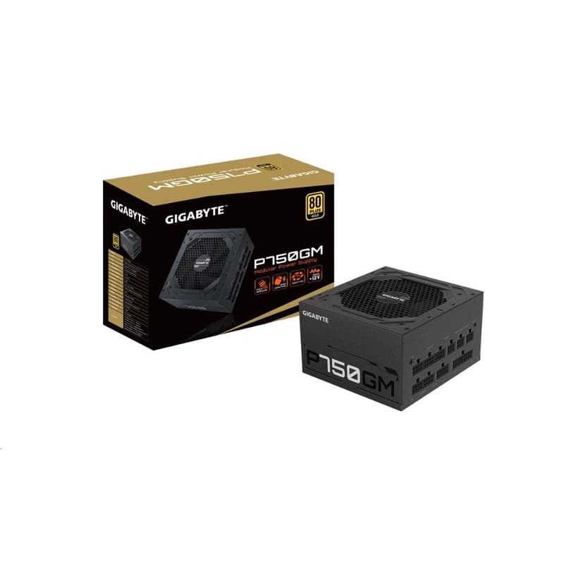 GIGABYTE zdroj P750GM, 750W, 80plus gold, modular, 120mm fan