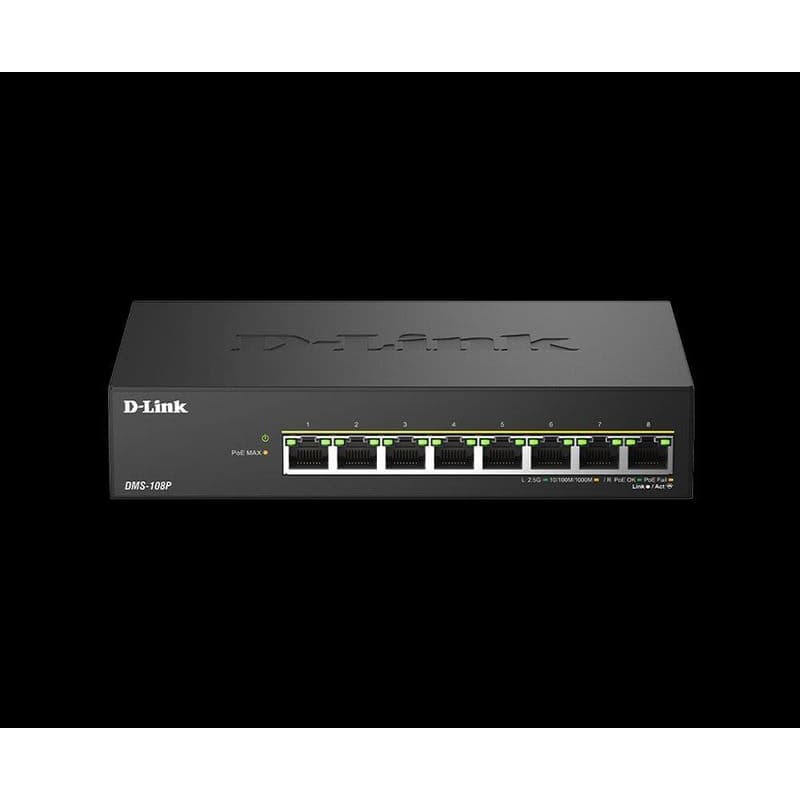 D-Link DMS-108P/E 8-Port 2.5G Multi-Gigabit Unmanaged PoE Switch 1