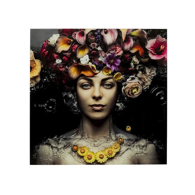 Flower Art Lady obraz sklenený 1