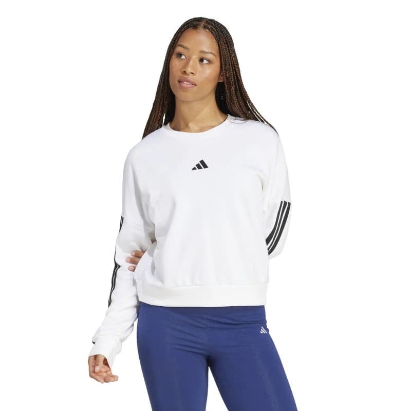 Dámska mikina ADIDAS W 3S FT SWT WHITE BLACK 2