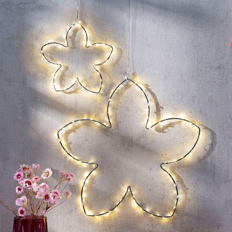 Závesná dekorácia LED Flor, sada 2 ks