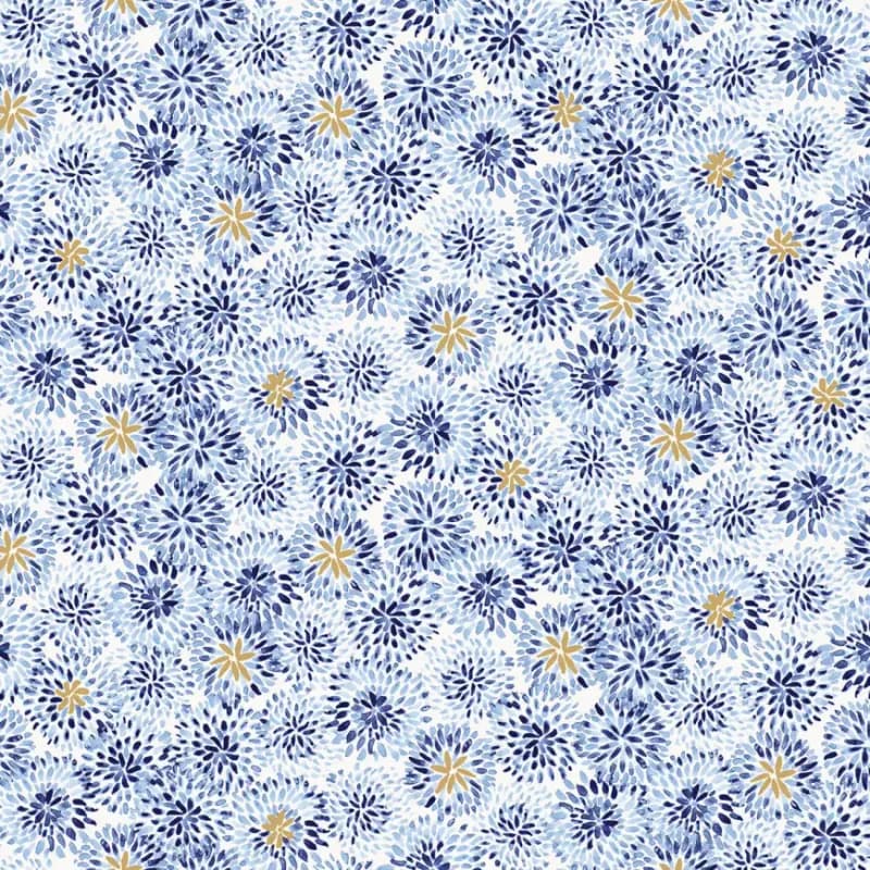 Gumený obrus Dahlia Azure 387-0546 140 cm x 20 m. Tovar na mieru.