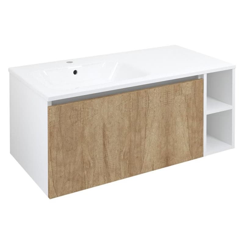 SAPHO - LOREA skrinka 100x46x51,5cm (80+20cm), ľavá, dub Alabama/biela matná LE080-2231-L-02