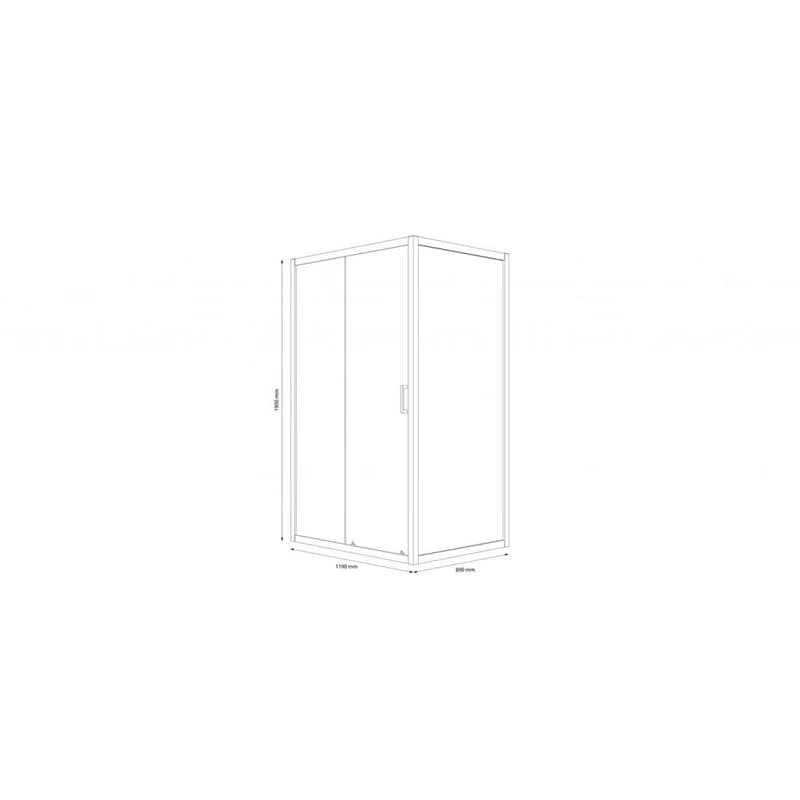 CERSANIT - SPRCHOVÝ KÚT OBDĹŽNIK 120x90X190 TRANSPARENT SKLO S154-004 5