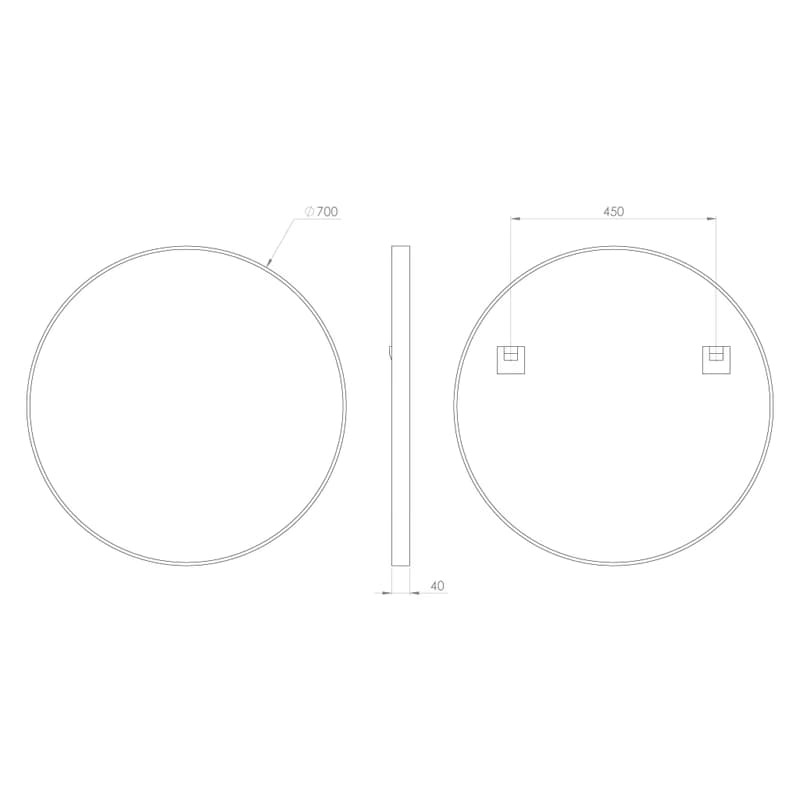 SAPHO - NOTION guľaté zrkadlo v ráme, ø 70cm, zlatá mat NT700G 2