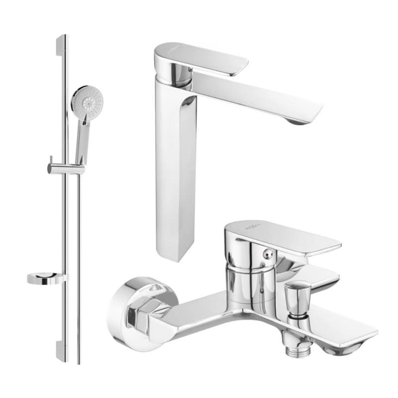 MEXEN/S - Alexset DS40 Set umývadlové a vaňové batérie s príslušenstvom, chróm 71213DS40-00