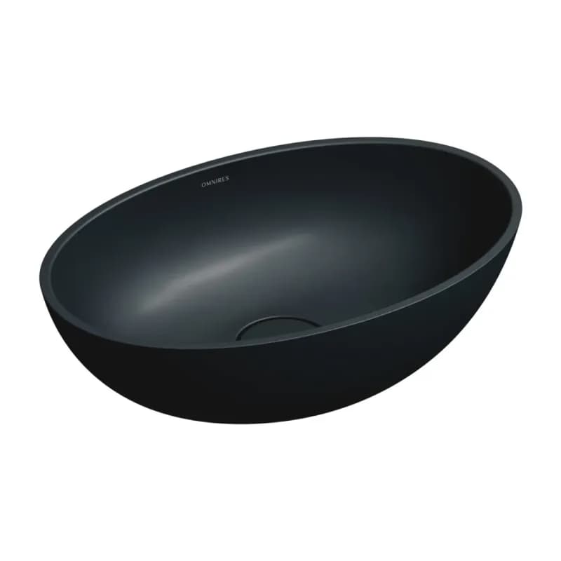 OMNIRES - SHELL M+ umývadlo na dosku, 50 x 32 cm, čierna lávovo matná SHELL500UNBLV 4