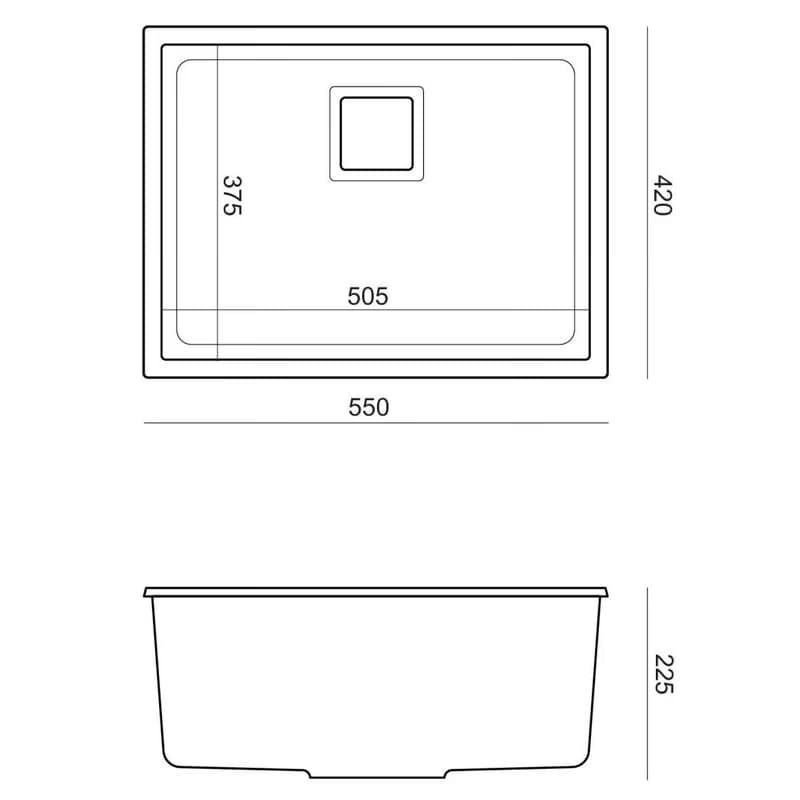 Quadron Quadron - Granitový drez DAVID 50 Black Zlaty HQD5542U7-G1 6