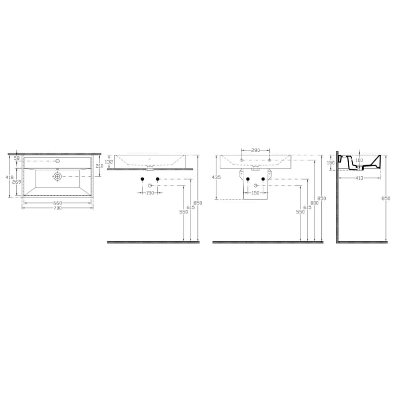 ISVEA - SISTEMA keramické umývadlo 70x42cm, biela 10SF50070 6