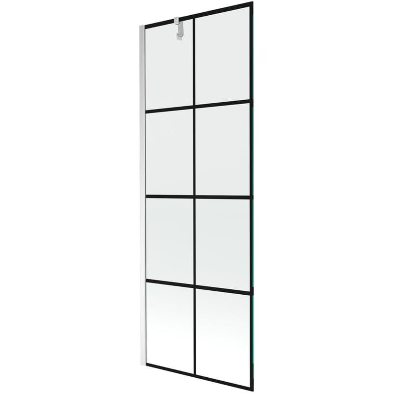 MEXEN/S - Next vaňová zástena FIX 70 x 150, čierna dekor, chróm 895-070-000-00-77-01