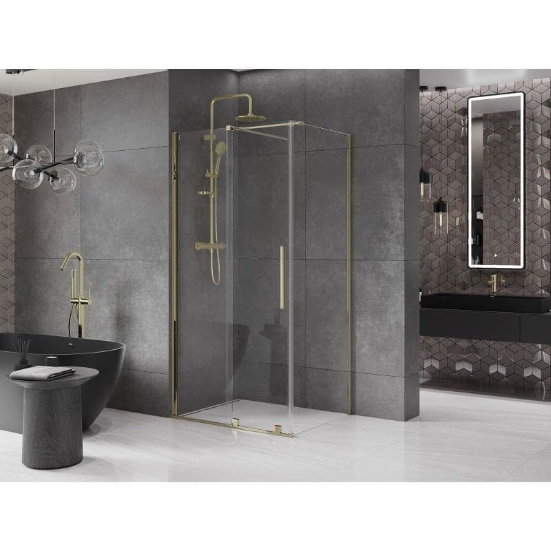 MEXEN/S - Velár sprchovací kút 90 x 75, transparent, zlatá 871-090-075-01-50 5