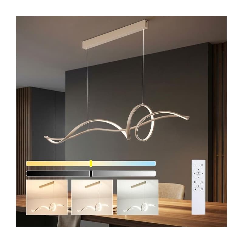 Brilagi - stmievateľný LED závesný luster na lanku SIGNATURE LED/55W/230V 120x23 cm béžový + diaľkový ovládač BRI914 1