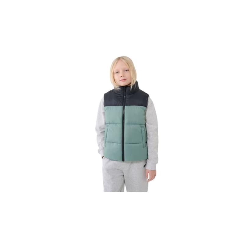 Chlapčenská vesta 4F JUNIOR VEST JACKET-JWSS25TVJAM208-41S-GREEN 1