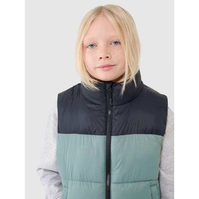 Chlapčenská vesta 4F JUNIOR VEST JACKET-JWSS25TVJAM208-41S-GREEN 2