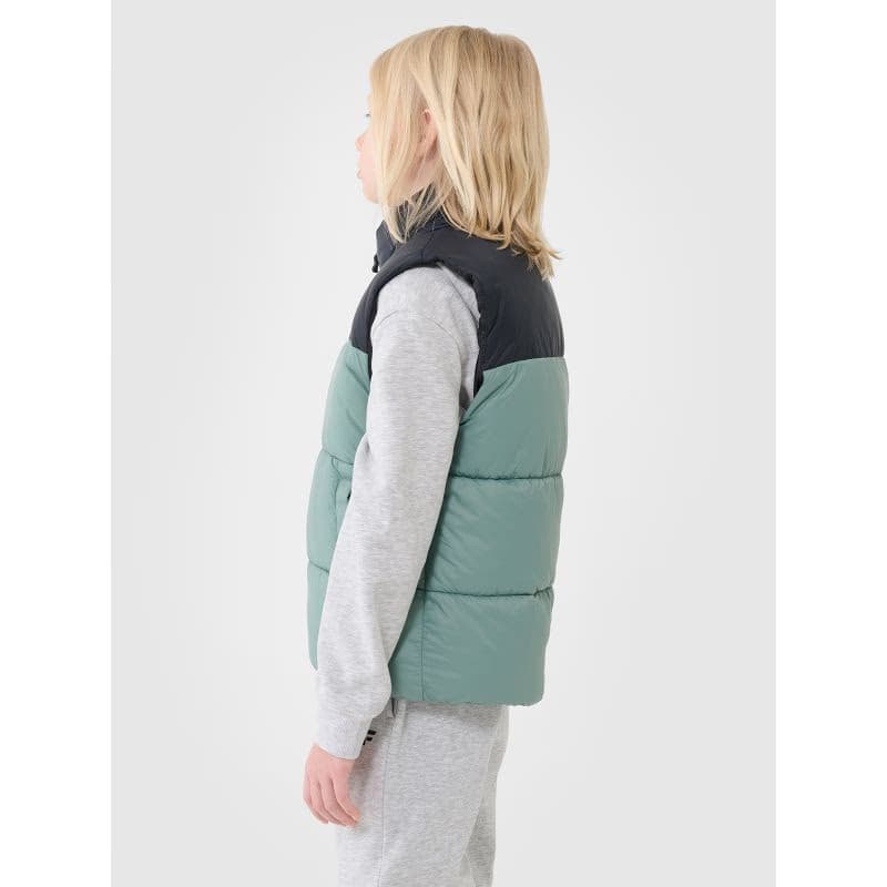 Chlapčenská vesta 4F JUNIOR VEST JACKET-JWSS25TVJAM208-41S-GREEN 3