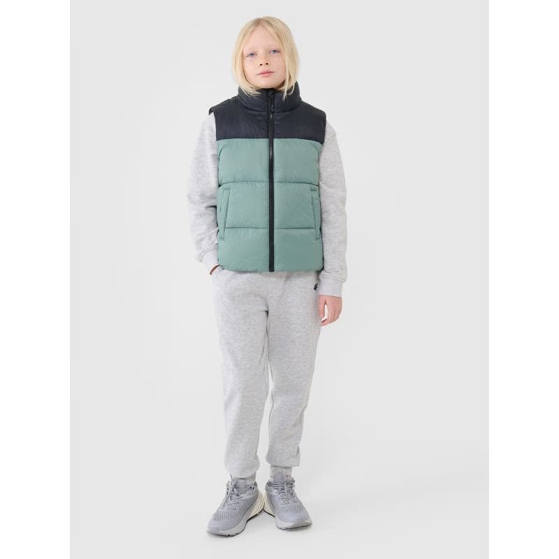 Chlapčenská vesta 4F JUNIOR VEST JACKET-JWSS25TVJAM208-41S-GREEN 5