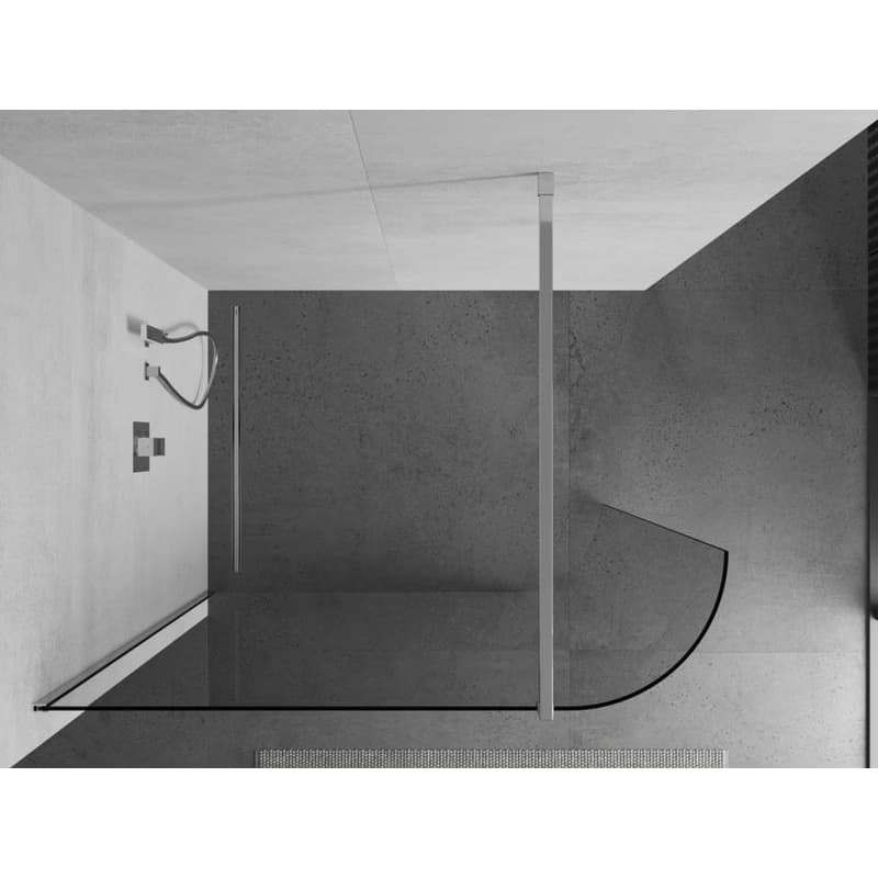 MEXEN/S - Kioto Sprchová zástena WALK-IN zaoblená 80 x 200, transparent 8 mm, chróm 800-080-101-01-06 4