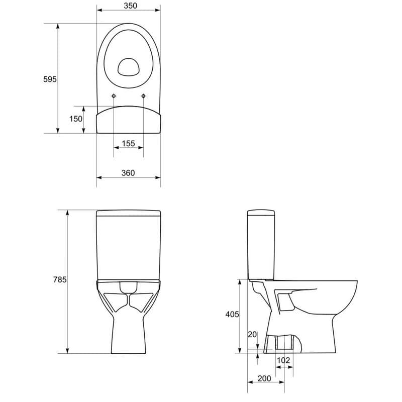 CERSANIT - WC KOMBI PARVA 217 020 3/6 SEDADLO PARVA DUROPLAST K27-003 3