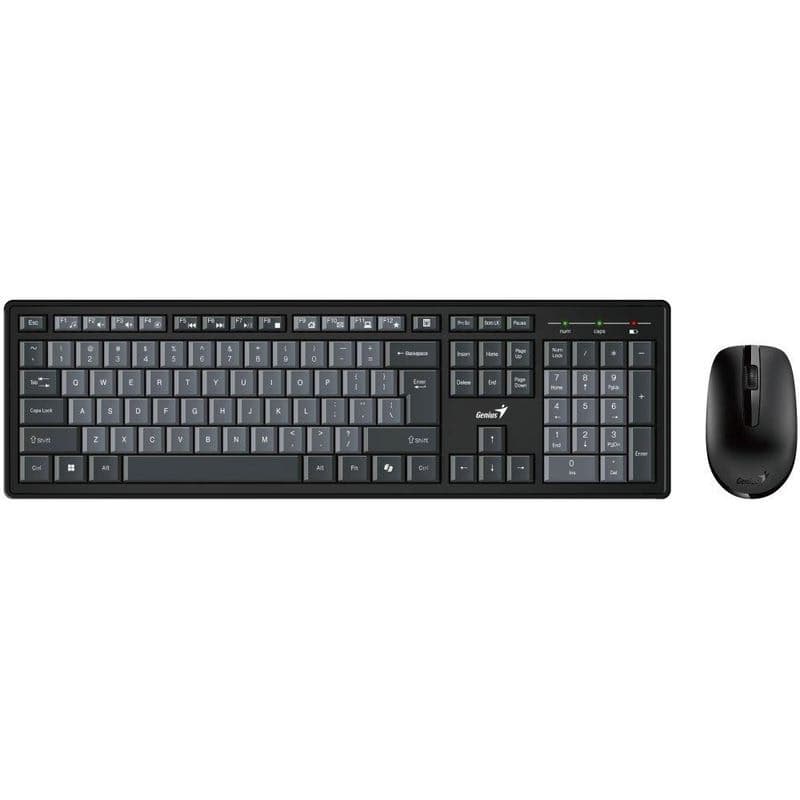 Genius Smart KM-8200 Dual Color, Set klávesnice a myši, bezdrôtový, CZ/SK layout, 2,4 GHz, mini USB prijímač, Copilot kl., čierno-šedá 1
