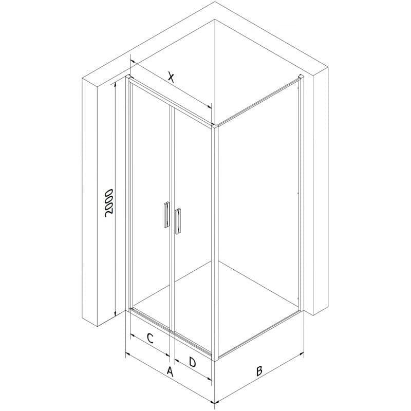 MEXEN/S - Exo sprchový kút dvere krídlové 80 x 75, transparent, chróm 814-080-075-01-00 4