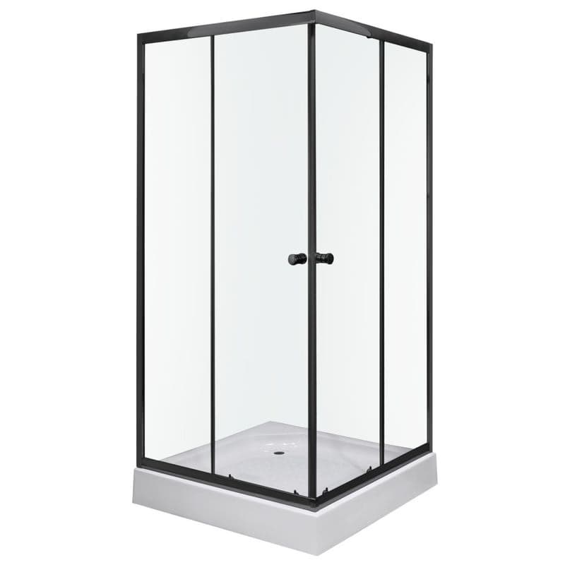 KERRA - Kabína sprchová Olga SQ 80 ČIERNA (s vaničkou) 5907548113405