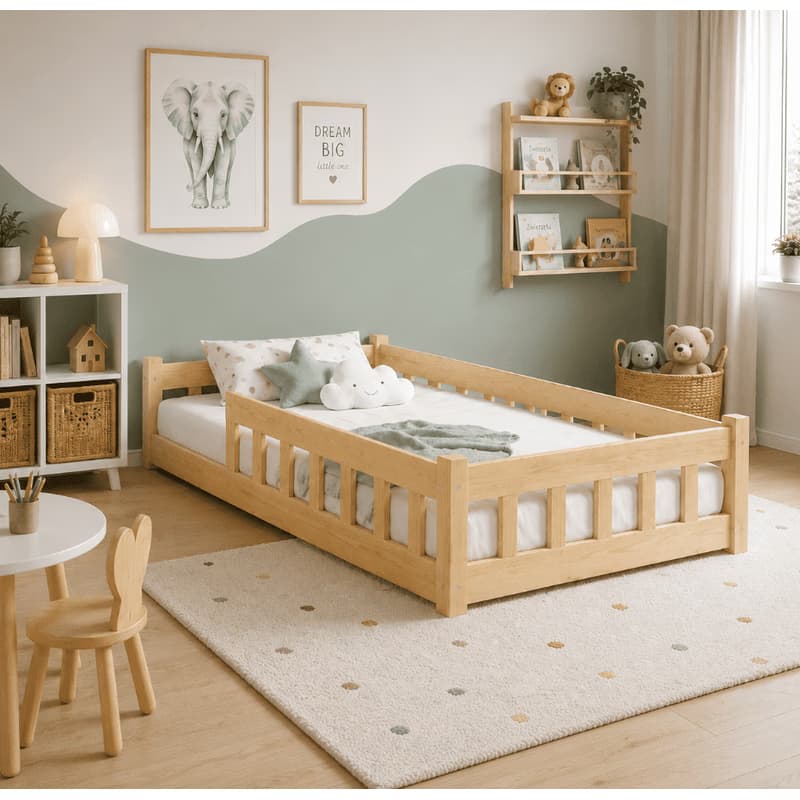 Elvisia Detská posteľ MONTESSORI | 90 x 200 cm Farba: Biela 3
