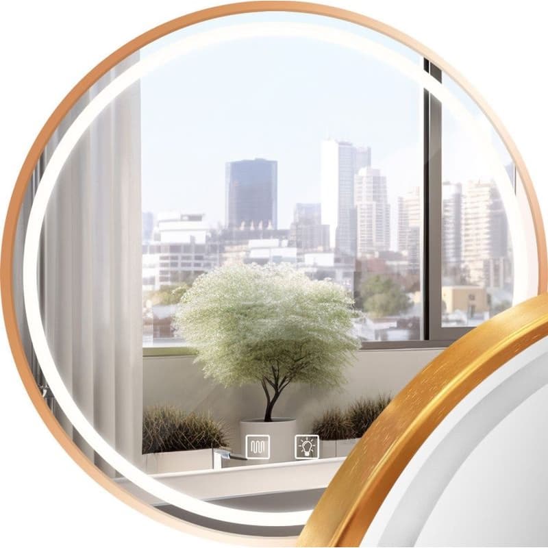 REA - Zrkadlo LED 90cm MMJ BRUSH ROSE GOLD HOM-05510