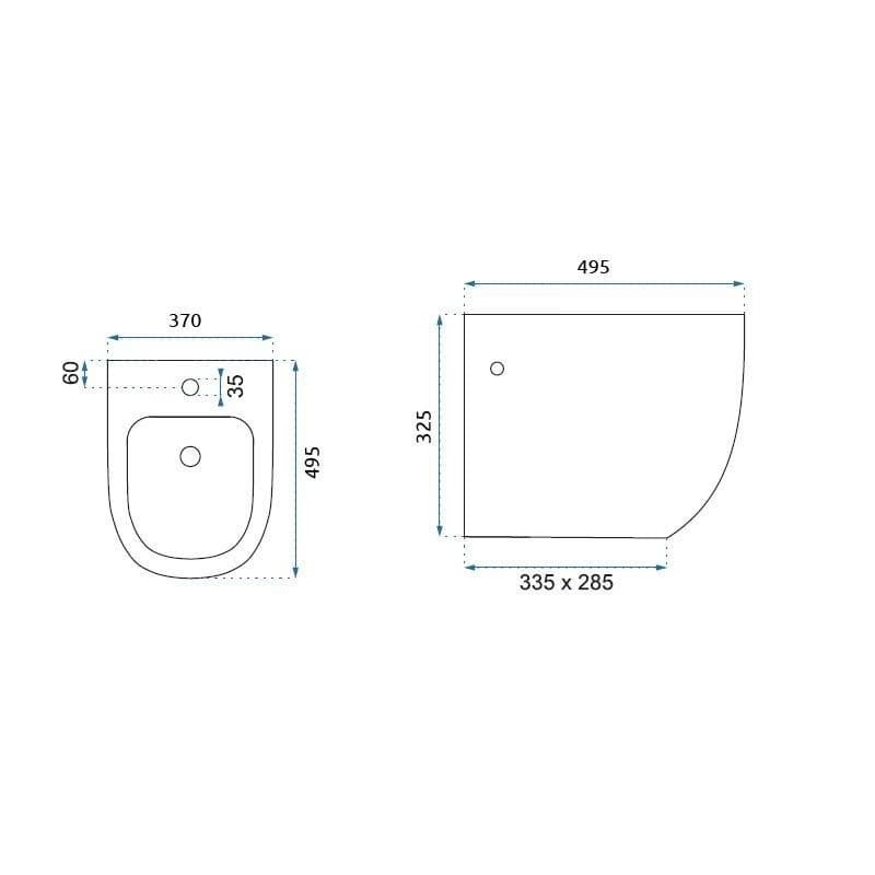 REA/S - SET závesné WC Carlo Flat Mini Rimless + Bidet Carlo Mini REA-C2760 + REA-C2276 2