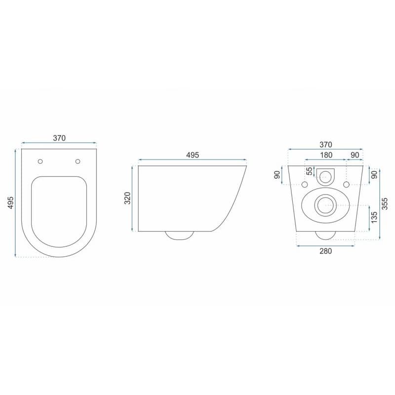 REA/S - SET závesné WC Carlo Flat Mini Rimless + Bidet Carlo Mini REA-C2760 + REA-C2276 3