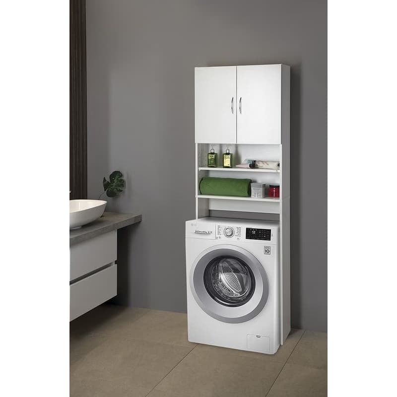 AQUALINE - SIMPLEX ECO skrinka za práčku 63x25x190cm, biela SIME715 6