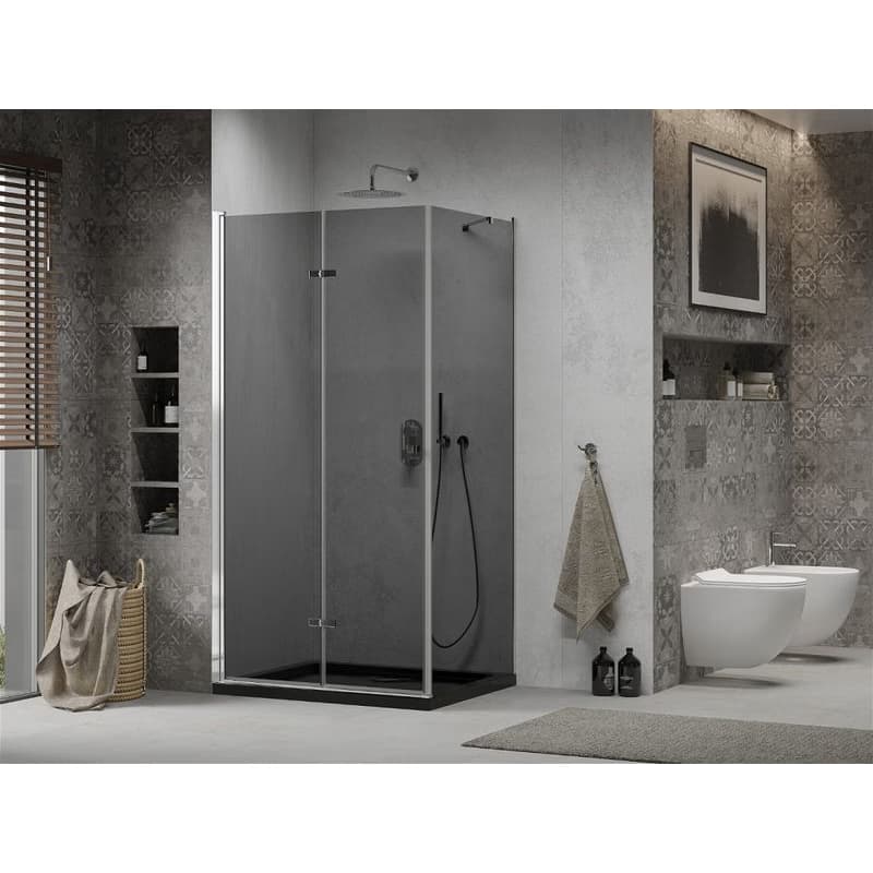 MEXEN/S - Lima sprchovací kút 100x90, grafit, chróm + čierna vanička so sifónom 856-100-090-01-40-4070 2
