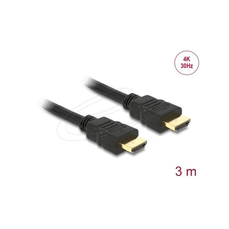 Delock Kábel High Speed HDMI with Ethernet – HDMI A samec > HDMI A samec 4K 3m 1