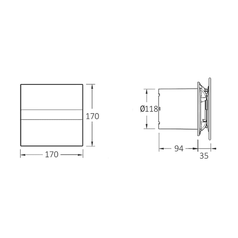 CATA - E-120 GTH kúpeľňový ventilátor axiálny s automatom, 6W/11W, potrubie 120, biel 00901200 6
