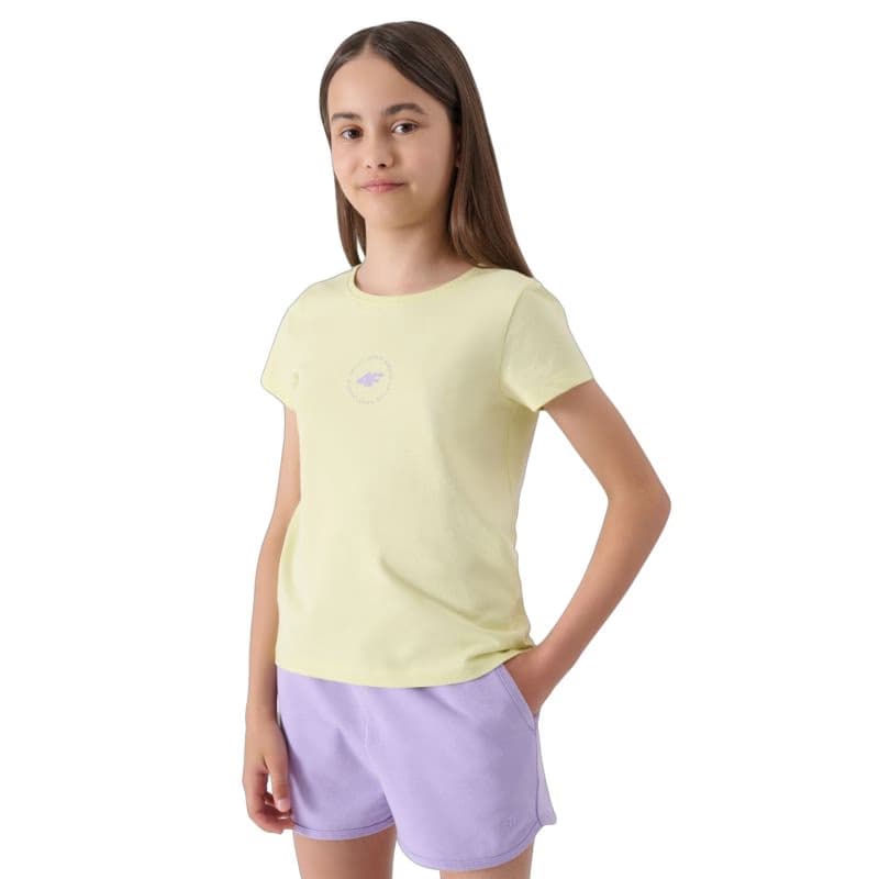 Dievčenské teplákové kraťasy 4F JUNIOR SHORTS CAS-4FJWSS24TSHOF280-52S-LIGHT VIOLET 3